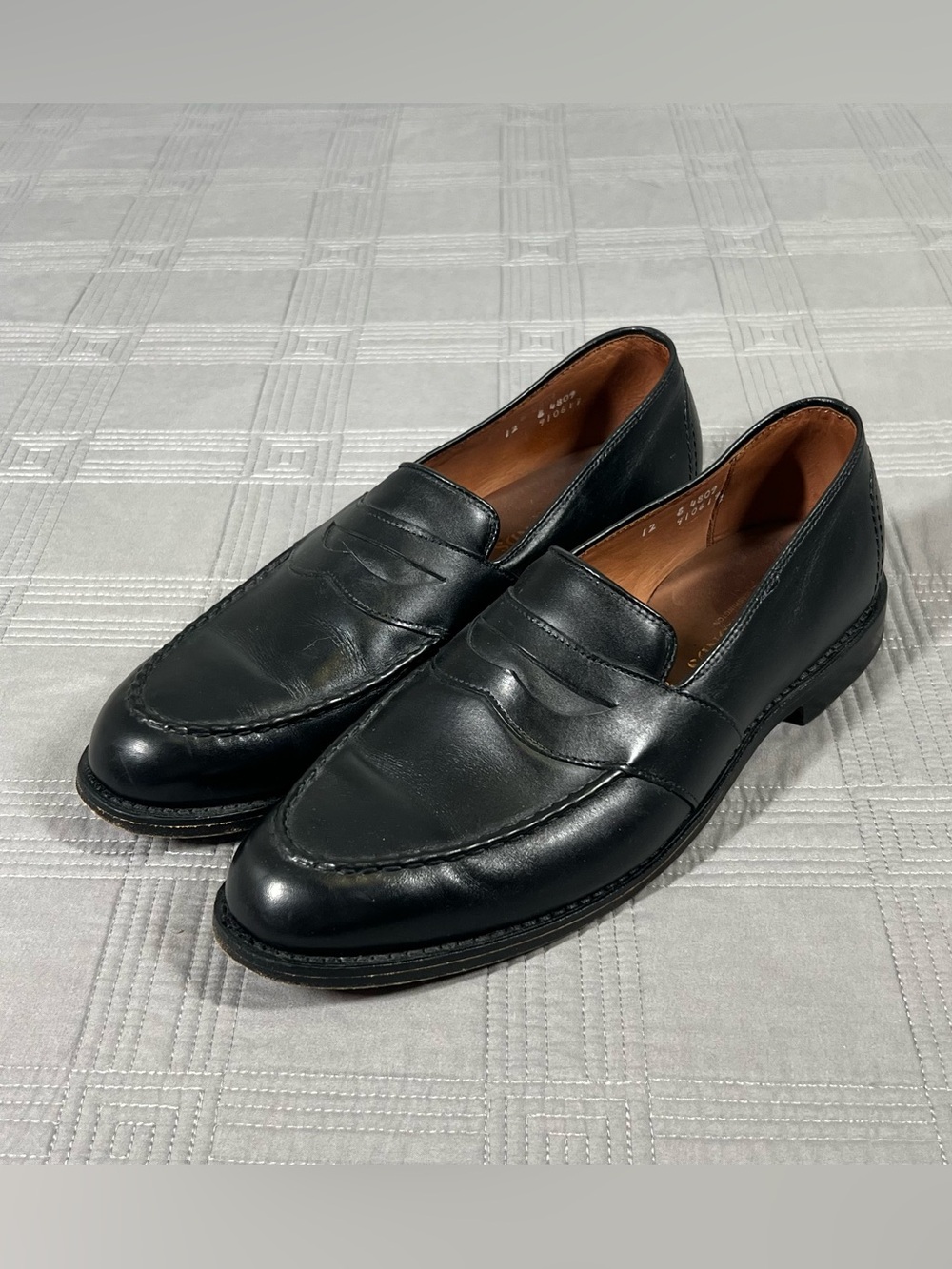 Allen Edmonds Randolph Penny Loafers Mens 12 E Black Leather Slip On Dress Shoes